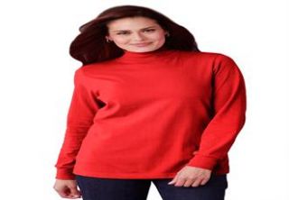 Plus Size Top, Perfect cotton mockneck with long sleeves  Plus Size 