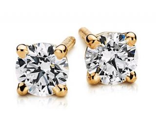 Diamond Earrings in 18k Yellow Gold (1/2 ct. tw.)  Blue Nile