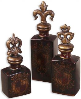 Crest Bottles   Set of 3   Table Accents   Home Accents   Home Decor 