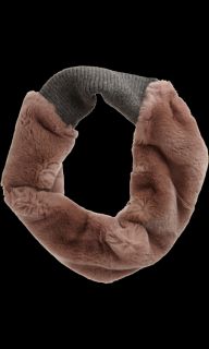 Lanvin Knit & Fur Eternity Tube Scarf 