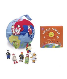 SMALL WORLD TOY AND BOOK SET  Plush Globe With Velcro International 