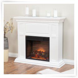 Roanoke Convertible 23 inch LED Electric Fireplace   White