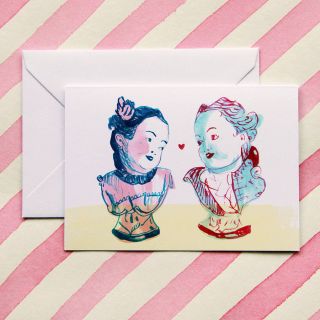 gaze of love illustrated greetings card by wolf whistle 