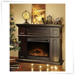 Bayshore 47 in. Media Console Electric Fireplace Mantel in Mahogany 