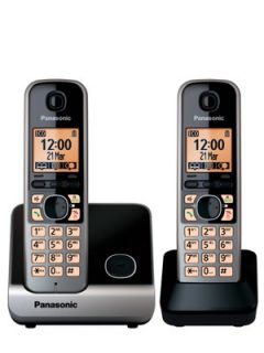 Panasonic KX TG6712EB telephone   Twin Pack Littlewoods