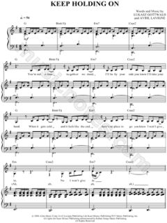 Image of Avril Lavigne   Keep Holding On Sheet Music   Download 