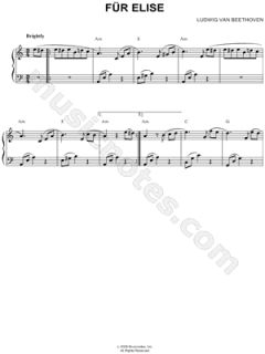 Image of Ludwig Van Beethoven   Für Elise Sheet Music (Easy Piano 