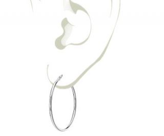 Large Hoop Earrings in 14k White Gold (1 5/8)  Blue Nile