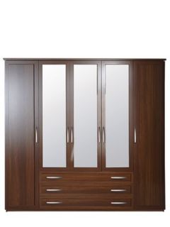 Oslo 5 door, 3 drawer Mirrored Wardrobe (optional assembly service 