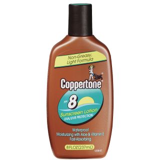 Coppertone Tanning Lotion SPF 8 Sunscreen 8 oz   