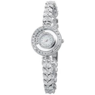 Reichenbach Ladies Silver Swarovski Round Bracelet Watch