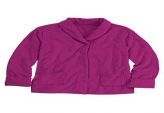 Plus Size A line fleece snap front bed jacket by Only Necessities 