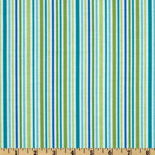 Riley Blake Zoofari Organic Stripe Blue   Discount Designer Fabric 