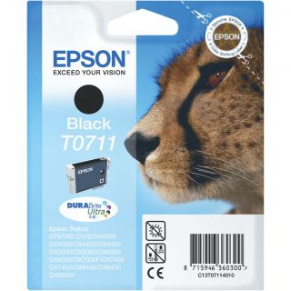 Epson T0711 Black Ink Cartridge (Cheetah)  Printer Ink for Epson 
