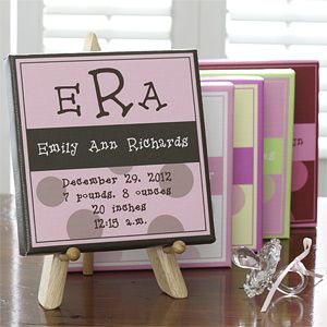 Personalized Baby Girl Announcement Canvas Wall Art   6528