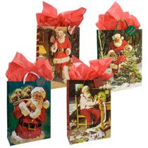 Home Party Supplies Gift Wrap, Bags & Bows X Large Santa Art Gift Bags
