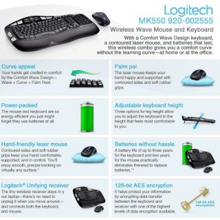 Buy the Logitech MK550 Wireless Wave Mouse and Keyboard  
