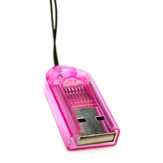 USB 2.0 MicroSD writer TF Memory Card Reader Fuchsia   Tmart