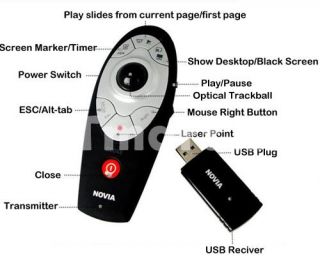 5mW 650nm USB Remote Wireless Laser Pointer with Media Control (2*AAA 