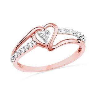 Diamond Accent Heart Promise Ring in 10K Rose Gold   View All Rings 