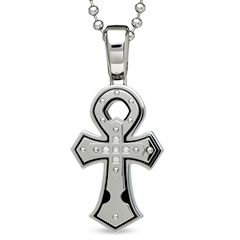 Previously Owned   Black & Blue Jewelry Co. Diamond Accent Ankh Cross 