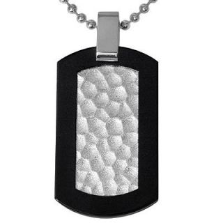 Hammered Two Tone Titanium Dog Tag Pendant   Clearance   Zales