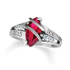 Ladies Silver Select™ Seaswirl Diamond Class Ring by ArtCarved 