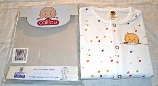 CAILLOU WHITE ONE PIECE LONG SLEEVE SLEEPER BRAND NEW SZ 18 24M