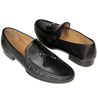 Giorgio Armani Italy Black Mens Tassel Loafers Shoes 12 45 Moccasins 