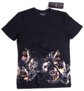 GIVENCHY ROTTWEILER BOT. PRINT T SHIRT TEE NEW WITH TAG, BLACK, XL 