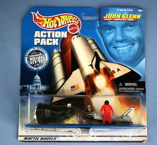   Hot Wheels Action Pack JOHN GLEN 3 figures +Friendship 7, STS 95 MOC