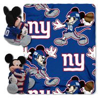Disney New York Giants Mickey Mouse Plush & Blanket Set 40x50 Fleece 
