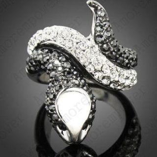 Gorgeous 18K White Gold Plated Jewelry Use Swarovski Crystal Snake 