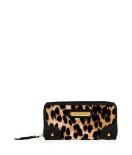 Juicy Couture Camel Leopard Velour Zip Wallet  Damen  Taschen 