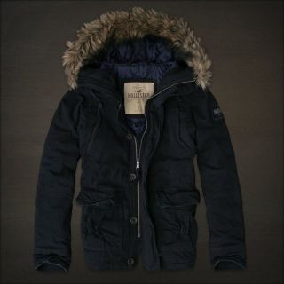 NWT Mens Hollister by Abercrombie HUNTINGTON BEACH Fur Jacket Coat 