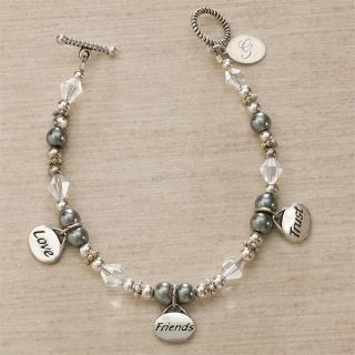 9293   Love, Friends,Trust Personalized Charm Bracelet   Bracelet