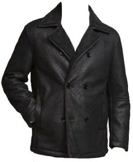 New EXPRESS Faux Leather & Shearling Peacoat, S, nwt, $248 (Mens Coat 