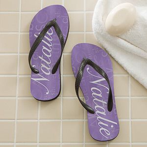 Personalized Ladies Flip Flops   Purple   11617