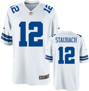 Roger Staubach Throwback Player Legend Jersey: White Game Replica #12 