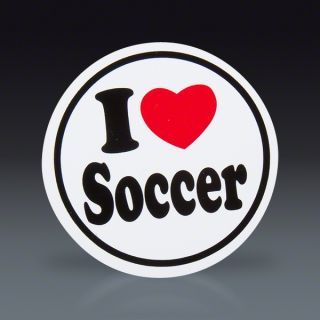 Heart Soccer Round Decal  SOCCER