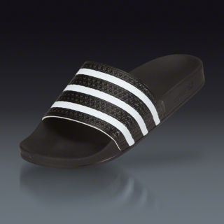 adidas Adilette   Black/White Sandals  SOCCER