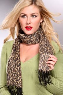 Taupe Leo Printed Soft Plush Scarf @ Amiclubwear scarf Online Store 