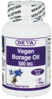Deva Nutrition   Vegan Borage Oil Omega 6 GLA 500 mg.   90 Vegetarian 