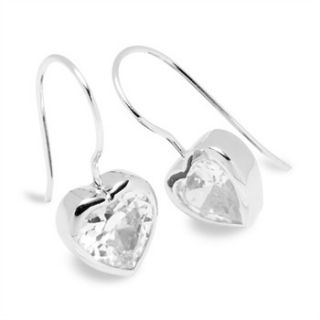 Rafaela Donata Sterling Silver Crystal Zirconia Heart Hook Earrings