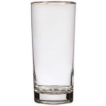 Home Kitchen & Tableware Drinkware Gold Rimmed Glass Tumblers, 15.25 