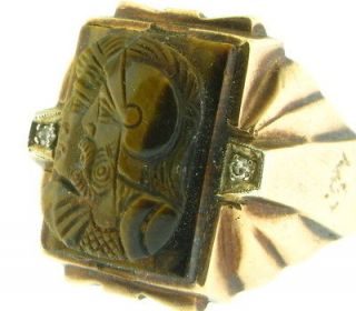 tiger eye ring in Vintage & Antique Jewelry