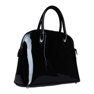 Made In Italia Black Patent Leather Handbag