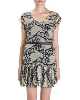 Paisley Print Belted Dress   Last Call by Neiman Marcus