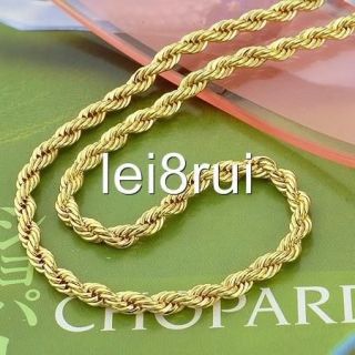   18k yellow gold filled mens GF necklace rope chain 23.6/6mm jewelry