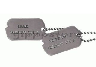 Wolverine Logan Classic Military Stainless Steel Dog Tag Set X Men 